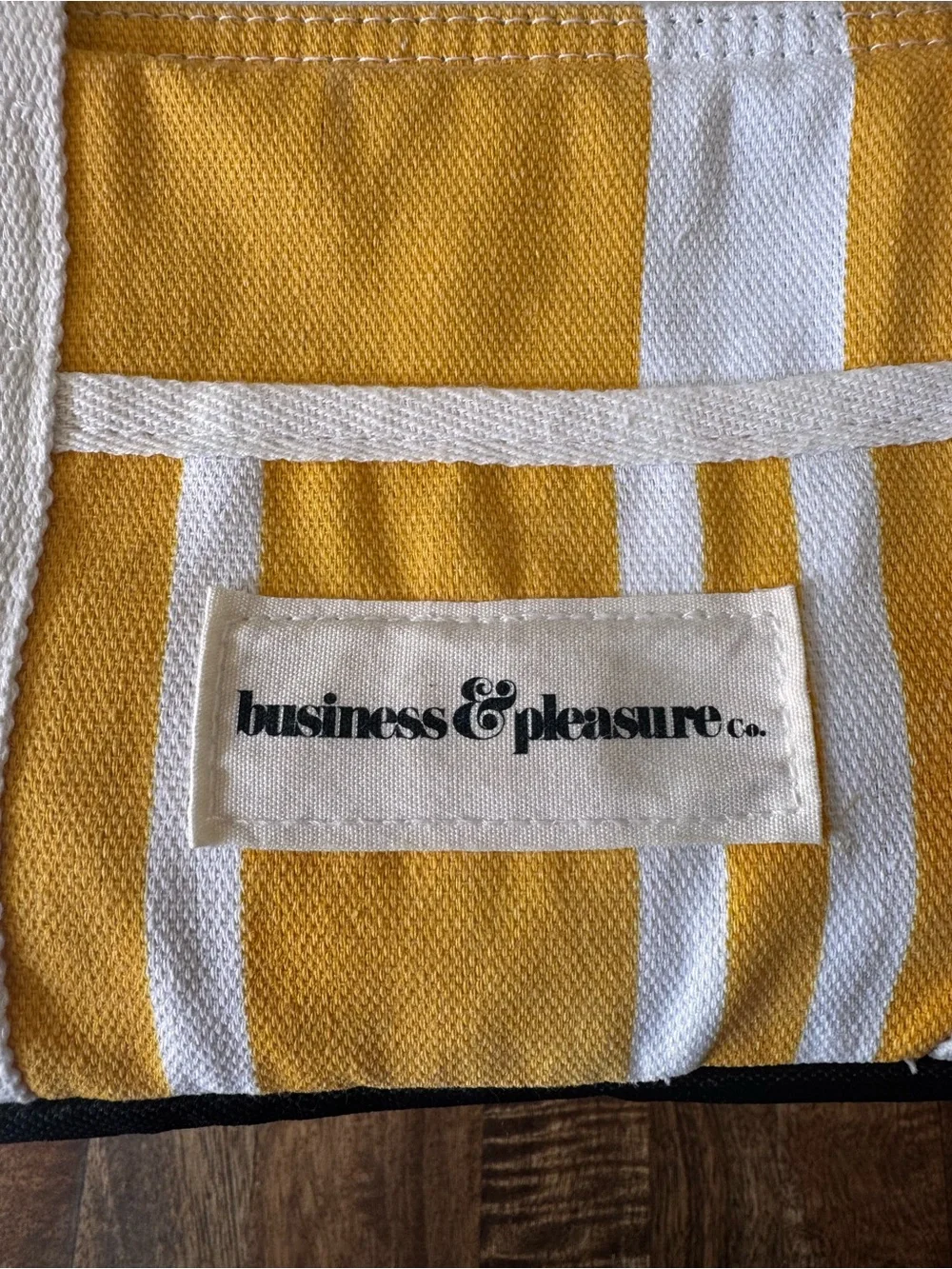 Business & Pleasure Yellow Striped Canvas Cooler Beach Essential Coastal